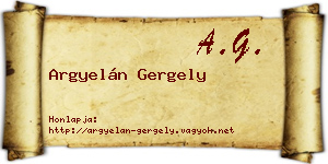 Argyelán Gergely névjegykártya