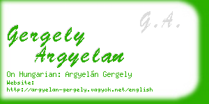 gergely argyelan business card